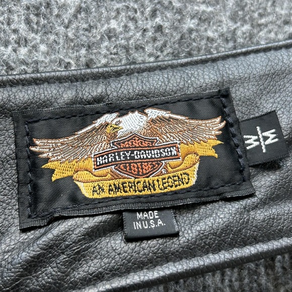 Harley-Davidson Leather Chaps Womens M Black Motorcycle Zip Made USA Stretch - Picture 2 of 13